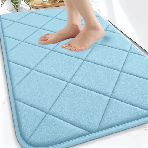 Miniatura 96 de OLANLY Tapete de baño de espuma viscoelástica de 24 x 16 pulgadas, ultra suave y absorbente, lavable a máquina, cómodo tapete de baño para suelo