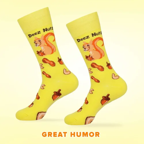 Miniatura 5 de TC9SOCKS Funny Socks Deez Nuts Meme Socks Squirrel Lovers Socks Fun Socks Unisex Funky Socks Casual Dress Socks