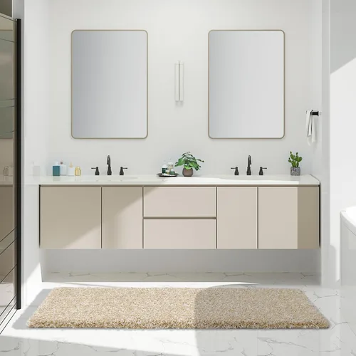 Miniatura 57 de Yimobra Alfombra de baño de felpa esponjosa, súper lanuda suave, cómoda, antideslizante, absorbente de agua, alfombra de baño de microfibra que se