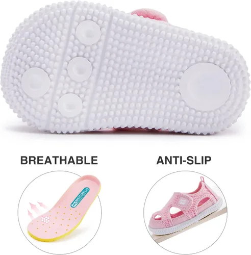 Miniatura 33 de BMCiTYBM Zapatos de bebé para niños pequeños, zapatillas de malla transpirable antideslizantes