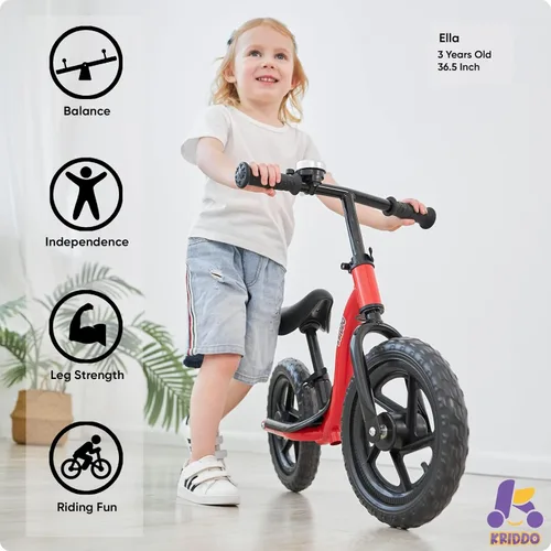 Miniatura 2 de KRIDDO Bicicleta de Equilibrio para Niños Pequeños de 2 Años, Edad de 24 Meses a 5 Años, Bicicleta de Empuje Interactiva de Aprendizaje Temprano