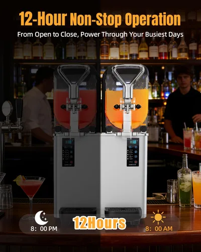Miniatura 5 de Máquina de granizado de 4 litros x 2 tanques con luces LED, máquina de granizado de alta potencia de 400 W para uso comercial y doméstico,