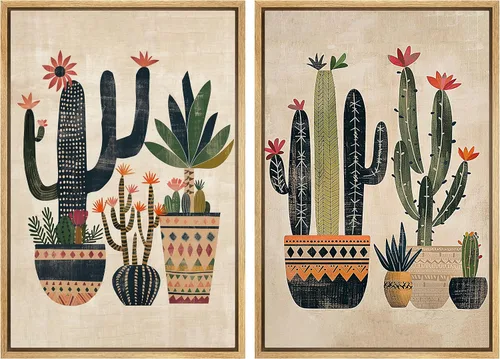 Miniatura 9 de MUDECOR Impresión en Lienzo Enmarcado Arte de Pared Anillos de Árbol de Madera de Roble Ilustración de la Naturaleza Arte Moderno Decorativo