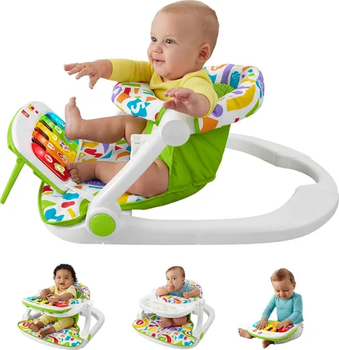 Miniatura 7 de Fisher-Price Silla Portátil para Bebé Deluxe Kick & Play Sit-Me-Up Asiento de Piso con Juguete de Piano de Aprendizaje y Bandeja de Snacks de Bebés
