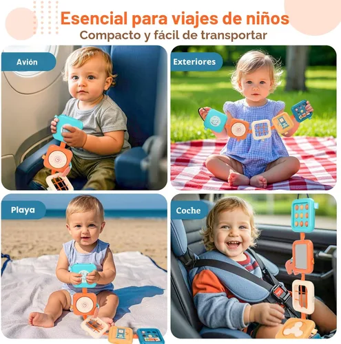 Miniatura 6 de GRESEESM Montessori - Tabla de actividades para niños de 1 año, juguetes de viaje para niños de 1 a 3 años, tablero de actividades sensoriales