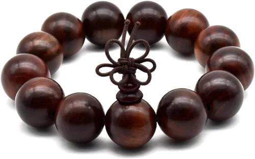 Miniatura 35 de Zen Dear Brazalete y collar de meditación Mala, para cultura budista y oración busita, cuentas de Buddha, unisex, palisandro natural