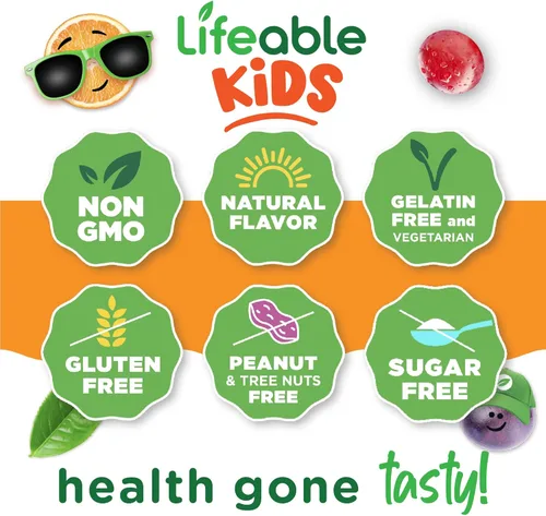 Miniatura 4 de Lifeable Gomitas de vitamina B12 sin azúcar para niños, 1000 mcg, vitaminas B12 de gran sabor para niños, apoyo de energía, estado de ánimo