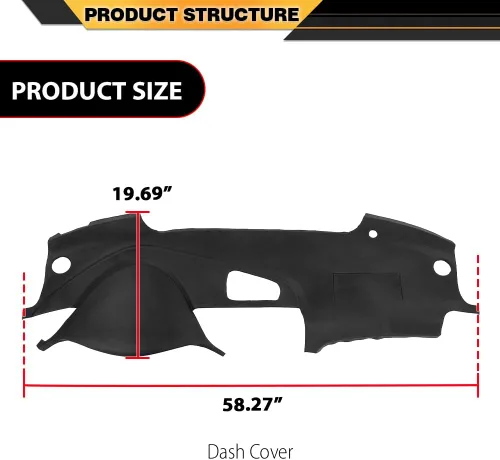 Miniatura 9 de CNNELL Cubierta de tablero compatible con Acura TL 2004-2008 negro 30408LLBLK
