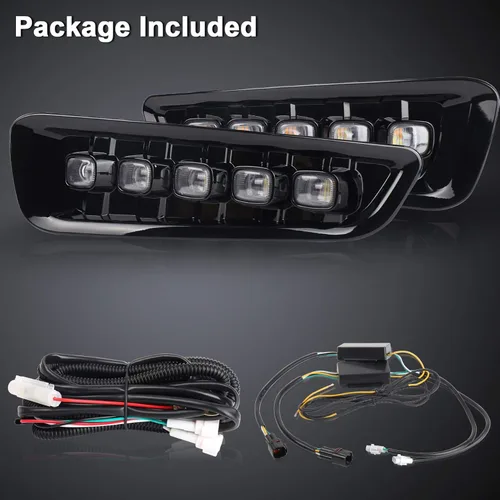 Miniatura 7 de Luces antiniebla para Ford Raptor con señales de giro LED Switchback y luz de circulación diurna compatible para Ford Raptor 2017 2018 2019 2020 Gen