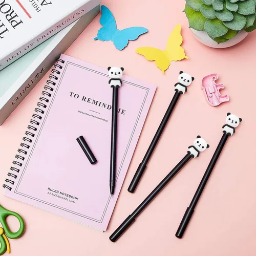 Miniatura 7 de Zonon 20 bolígrafos de panda para fin de año escolar, 0.020 in, tinta de gel negra, lindos dibujos animados, panda kawaii, suministros de escritura