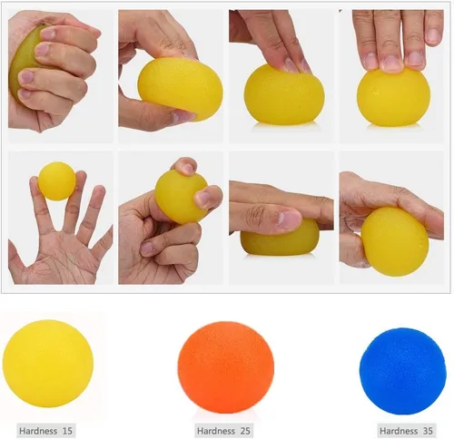 Miniatura 3 de Paquete de 3 bolas para aliviar el estrés. Pelotas de ejercicio de mano. Pelotas de terapia de mano. Bolas de agarre de mano, kits de bolas