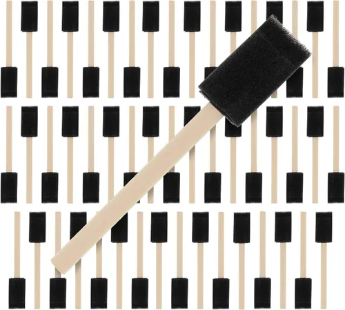 Miniatura 9 de US Art Supply - Juego de pinceles de pintura de espuma de 1 pulgada con mango de madera (paquete de valor de 25) - Ligeros, duraderos e ideales