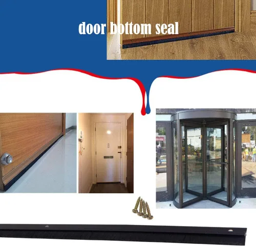 Miniatura 5 de Barrido inferior del cepillo de puerta (2.5 pulgadas de ancho x 36.5 pulgadas de largo) con soporte de aleación de aluminio marrón en forma de H