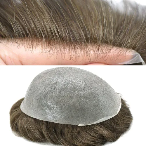 Miniatura 26 de Toupee for Men Human Hair Pieces Ultra Thin Skin Mens Toupee Hair Replacement System Mens Hair Units for Men