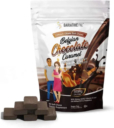 Miniatura 11 de BariatricPal Masticables suaves de citrato de calcio sin azúcar, 500 mg con probióticos (90 unidades) - Fresa Twist