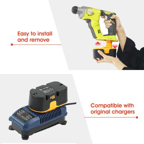 Miniatura 4 de Batería de repuesto Ni-Mh de 3600 mAh para batería Ryobi de 18 V P100 P101 ABP1801 ABP1803 BPP1820 compatible con batería Ryobi 18 Herramientas
