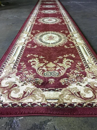 Miniatura 3 de Deir Debwan Alfombra tradicional Aubusson con diseño floral largo de 330.000 puntos, diseño 602 (31 pulgadas x 15 pies 8 pulgadas)
