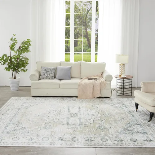 Miniatura 138 de Syalife 4x6 Alfombra Lavable para Área, Ultra Suave Antideslizante, Pila Baja, Alfombra Vintage Resistente a Manchas para Sala de Estar, Alfombra