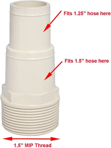 Miniatura 2 de ATIE Adaptador universal de manguera de piscina combinado de 1.25 pulgadas/1.5 pulgadas SPX1091Z7, SPX1091Z4 repuesto para bomba de piscina sobre
