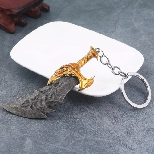 Miniatura 6 de SONGCHANGJEWELRY Game God of War Llaveros Kratos Blades of Chaos Cosplay Metal Llavero Cuchillas del Caos Regalos Hombres Adolescentes