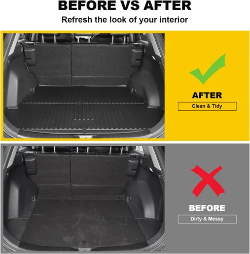 Miniatura 8 de TTX LIGHTING Alfombrillas y forro de carga para Toyota RAV4 2019-2024 2025: alfombrillas de TPE protegidas para todo tipo de clima, incluye 1ª 2ª