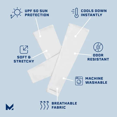 Miniatura 2 de MISSION Cooling Sun Sleeves - Lightweight, Stretch Fabric - Cools Up to 2 Hours - UPF 50 Sun Protection - Machine Washable