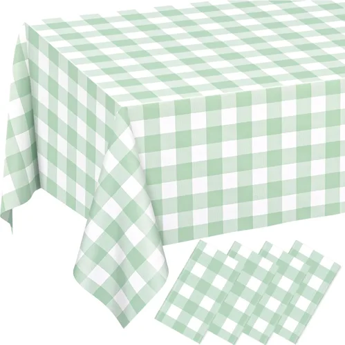 Miniatura 16 de 3 manteles desechables de plástico a cuadros color azul claro para fiestas, desechables, impermeable, rectangular, color azul, para campamento, Azul