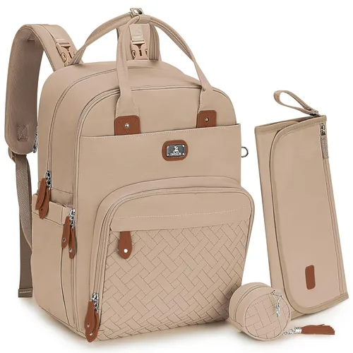 Miniatura 9 de Dikaslon - Mochila para pañales con cambiador portátil, funda para chupete y correas para cochecito, bolsas de bebé unisex grandes para niños y Azul