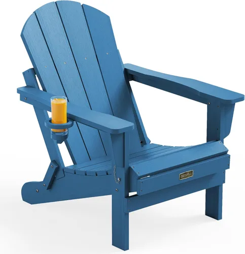 Miniatura 49 de SERWALL - Silla plegable Adirondack para patio, jardín, exterior, resistente a la intemperie, sillas para hoguera, color naranja