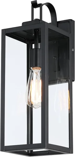 Miniatura 12 de WISBEAM Luz negra para porche al aire libre del anochecer al amanecer, aplique de pared para exteriores de 14 pulgadas, base E26 de 60 W máximo