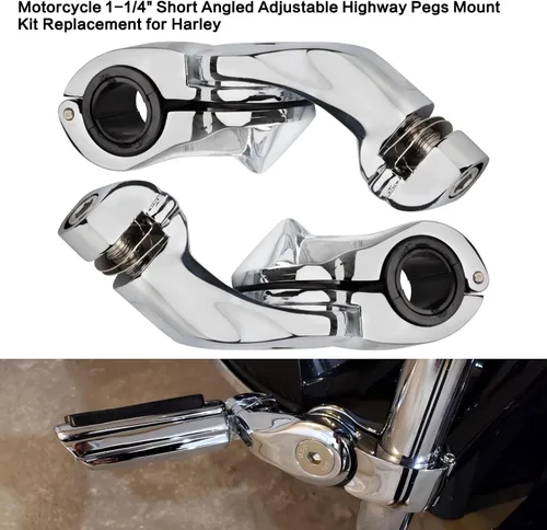 Miniatura 7 de Kit de montaje de clavija de carretera en ángulo largo de 1-1/4 pulgadas para Harley Touring Road King Street Glide Road Glide Electra Glide Softail