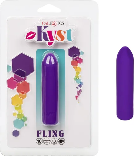 CalExotics Kyst Fling Mini masajeador – Vibrador recargable de silicona líquida tamaño viaje – Juguetes sexuales para adultos para mujeres – Morado