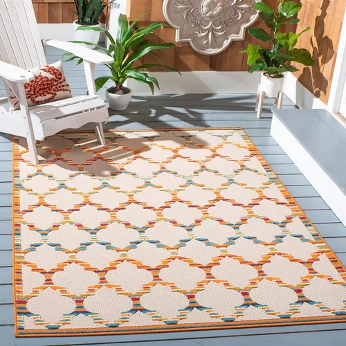 Miniatura 16 de SAFAVIEH Alfombra lavable para exteriores, colección Cabaña, 2'2" x 5', azul y gris, no desprende pelusa y fácil de limpiar, entrada puerta