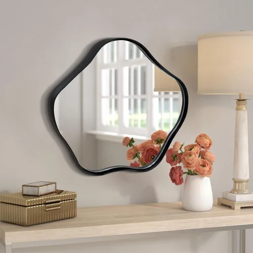 Miniatura 9 de Espejo redondo irregular, espejo festoneado de 16 pulgadas para sobre el fregadero, espejos de pared asimétricos decorativos, modernos espejos