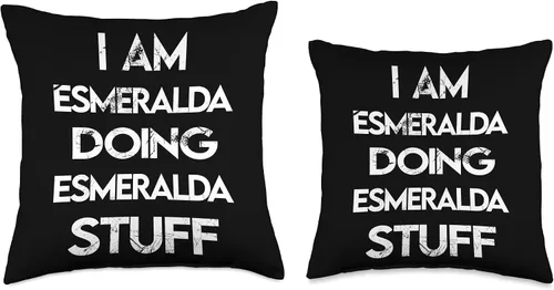 Miniatura 3 de Esmeralda's Apparel Name Forename Day Esmeralda Stuff - Almohada (16 x 16 pulgadas), multicolor