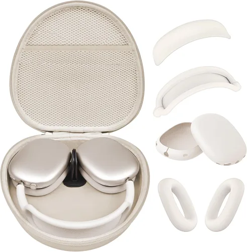 Miniatura 17 de Funda rígida para AirPods Max con modo de sueño, funda de transporte para auriculares con almohadillas de silicona para AirPods