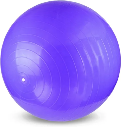 YogaAccessories Pelota de yoga suiza antiestallido y antideslizante para núcleo, equilibrio y ejercicio Púrpura