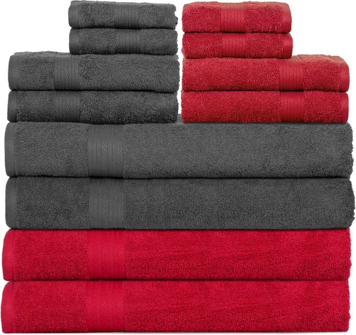 Miniatura 42 de Ample Decor Juego de 12 toallas de baño de 600 GSM, 100% algodón, 4 toallas de baño, 4 toallas de mano, 4 paños de lavado, absorbentes y suaves