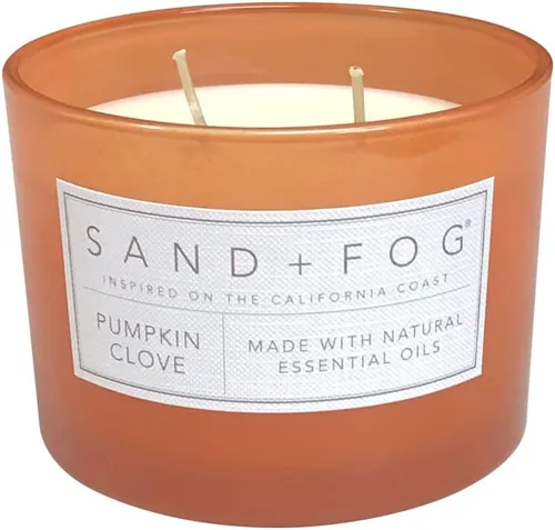 Miniatura 2 de Sand + Fog Vela aromática - Calabaza y Clavo – Fragancias y tamaños adicionales – Mecha 100% de algodón sin plomo - Velas de lujo en tarro