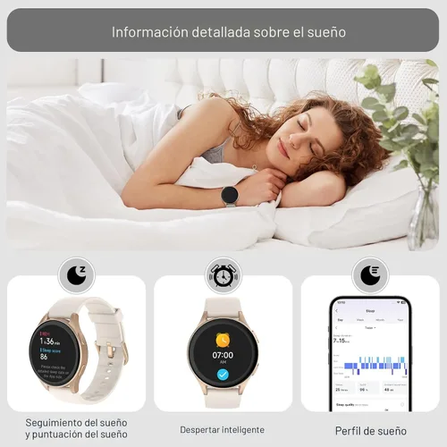 Miniatura 5 de Reloj inteligente, Alexa incorporado, GPS, VO2 Max, HRV, oxígeno en sangre, monitoreo del sueño, salud de la mujer, recordatorios personalizados