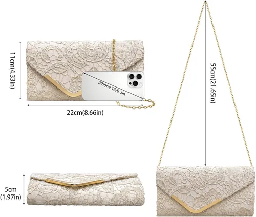 Miniatura 3 de Bolso de mano Larcenciel para mujer, bolso de lentejuelas brillante con cadena, bolso de noche con destellos para fiestas y graduaciones