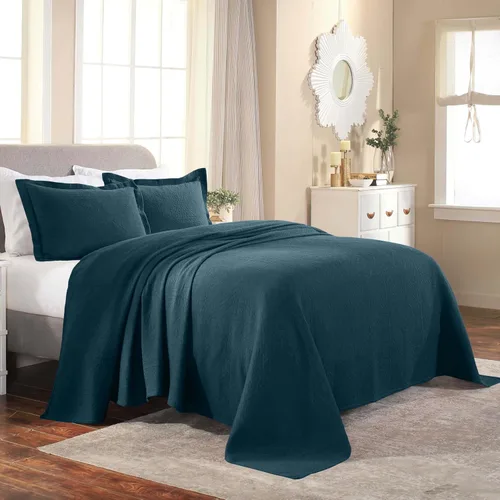 Miniatura 37 de Superior Juego de colcha de algodón con diseño de flor de lis, mantas cálidas, ropa de cama para todas las estaciones, decoración de dormitorio