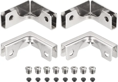 Miniatura 9 de HARFINGTON Clips de fijación de vidrio (2 unidades), soportes de fijación de vidrio en forma de L de 0.118-0.236 in para vitrina y pecera
