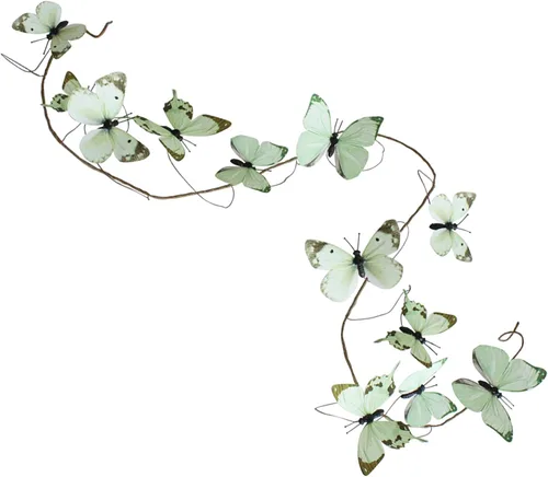 Miniatura 8 de Guirnalda de mariposa artificial, enredaderas decorativas de mariposa falsas, decoración colgante de mariposa única en 3D para pared del hogar, Azul