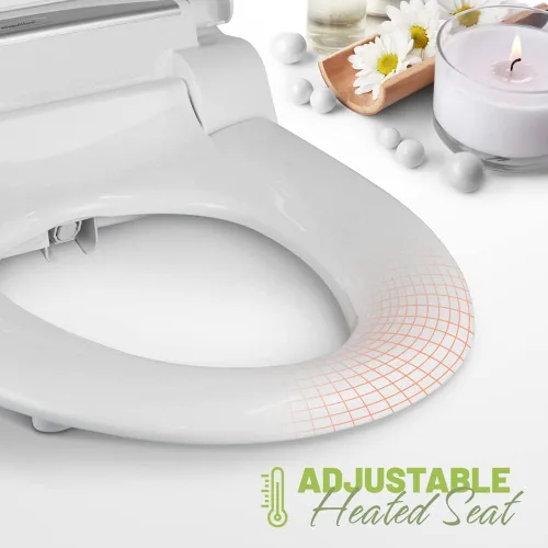 Miniatura 6 de Tranquillus Essential - Asiento de bidé eléctrico, calentado, secadora, agua/aire ajustable, cierre suave, ADA, hecho en Corea Q5300 (Alargado)