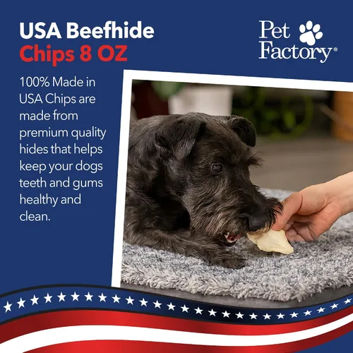 Miniatura 2 de Pet Factory Rollos masticables dentales de cuero de res para perros, 100 % hechos en Estados Unidos, 8 pulgadas, cuero crudo grueso para perros