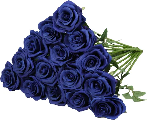 Carlita's Blooms 15 piezas Rosas Falsas Flores Artificiales de Seda Flor Rosa Falsa Tallos Largos Ramo para Arreglo Centro de Mesa de Boda Fiesta