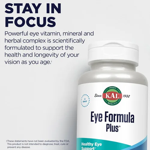 Miniatura 5 de KAL Fórmula para ojos Plus, suplementos para el cuidado de los ojos y la visión para adultos, con vitaminas oculares luteína y zeaxantina, más