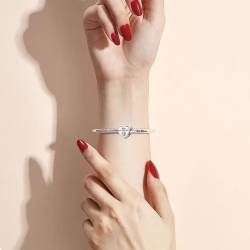 Miniatura 3 de KunBead Dijes de cuentas de corazón para mamá, dije rosa para el día de la madre, regalo de hija e hijo, Metal, vidrio