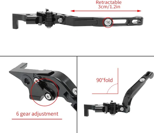 Miniatura 3 de Juego de manetas de embrague de freno de repuesto ajustable para Yamaha FZ-07 MT-07 FZ-09 MT-09 SR 2014 2015 2016 2017 2018 2019 FZ-10 MT-10 2016
